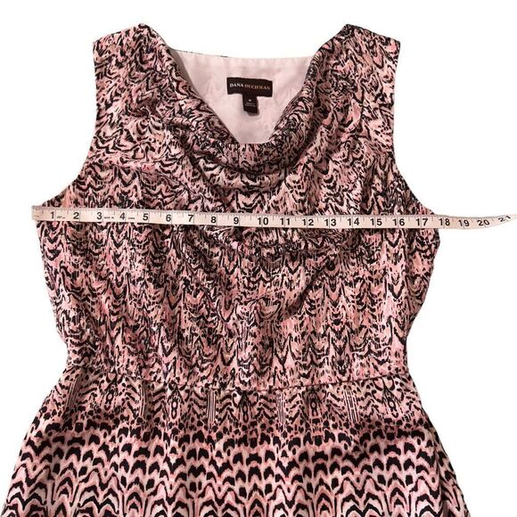 Dana Buchman Abstract Print Draped Sleeveless Dress Medium - Picture 14 of 16
